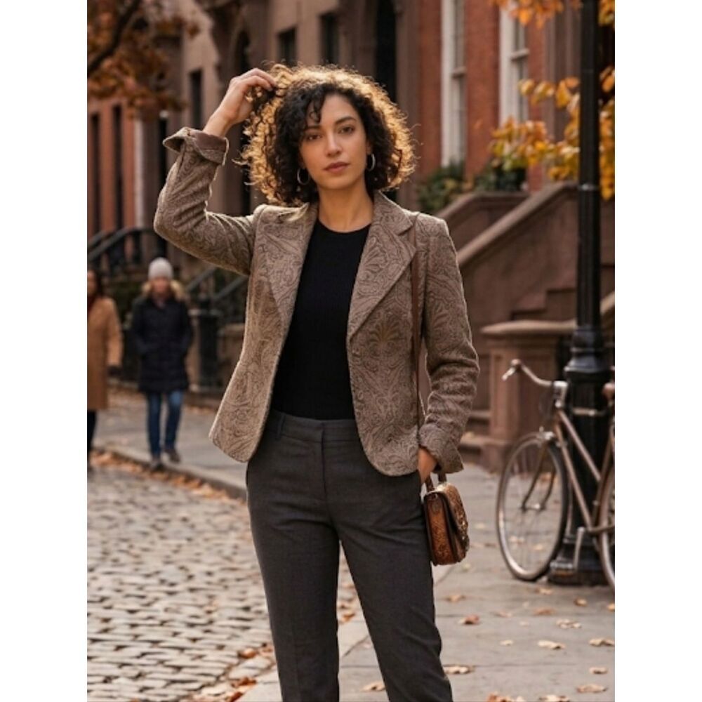 Spiegel Blazer Size 8 Tan Paisley